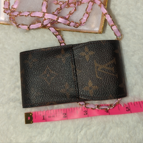 Louis Vuitton Brown Monogram Clutch with Pink Chain - Picture 8 of 9